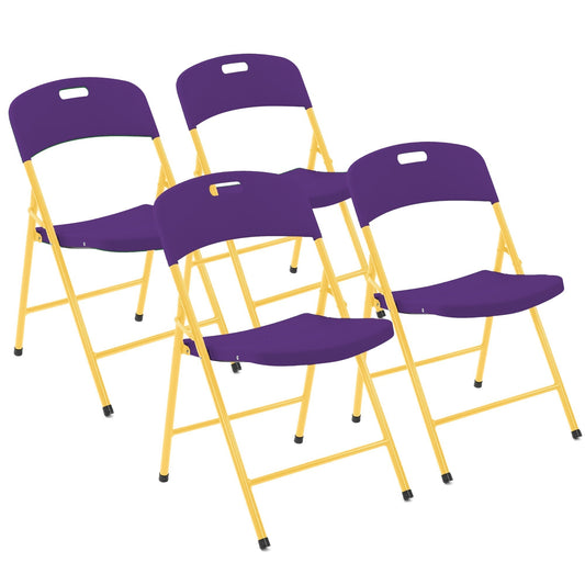 Folding Chairs - 4 Pack - Purple & Yellow