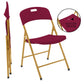 Folding Chairs - 4 Pack - Dark Red & Dark Yellow